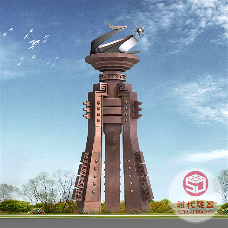 不锈钢镂空月牙雕塑地产小区售楼处门庭水景景观发光圆环月亮雕塑