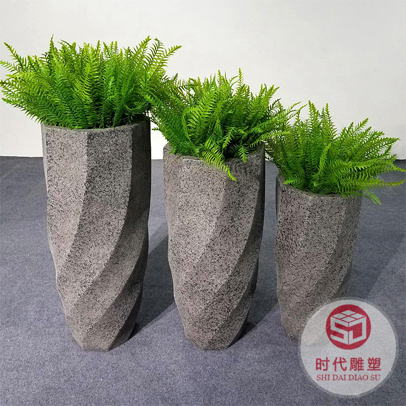 厂家订做户外组合花盆容器欧式酒店园林落地摆件正方形玻璃钢花盆