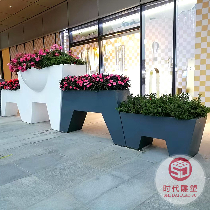 玻璃钢高架桥花盆花箱户外长方形高速公路市政悬挂玻璃钢花槽花盆