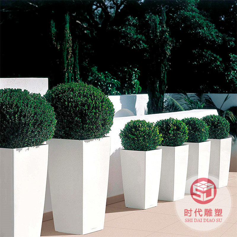 欧式玻璃钢折纸切面花盆商场酒店写字楼落地组合盆栽组合花瓶花器