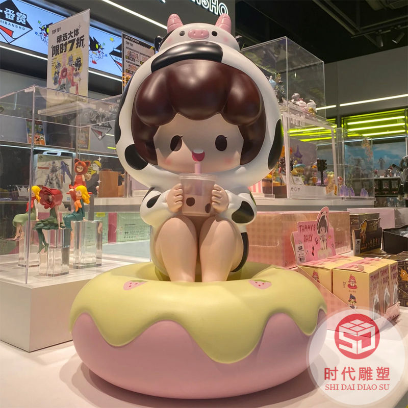 玻璃钢雕塑定制大型户外商场美陈门口卡通人物定做网红公仔鹿摆件