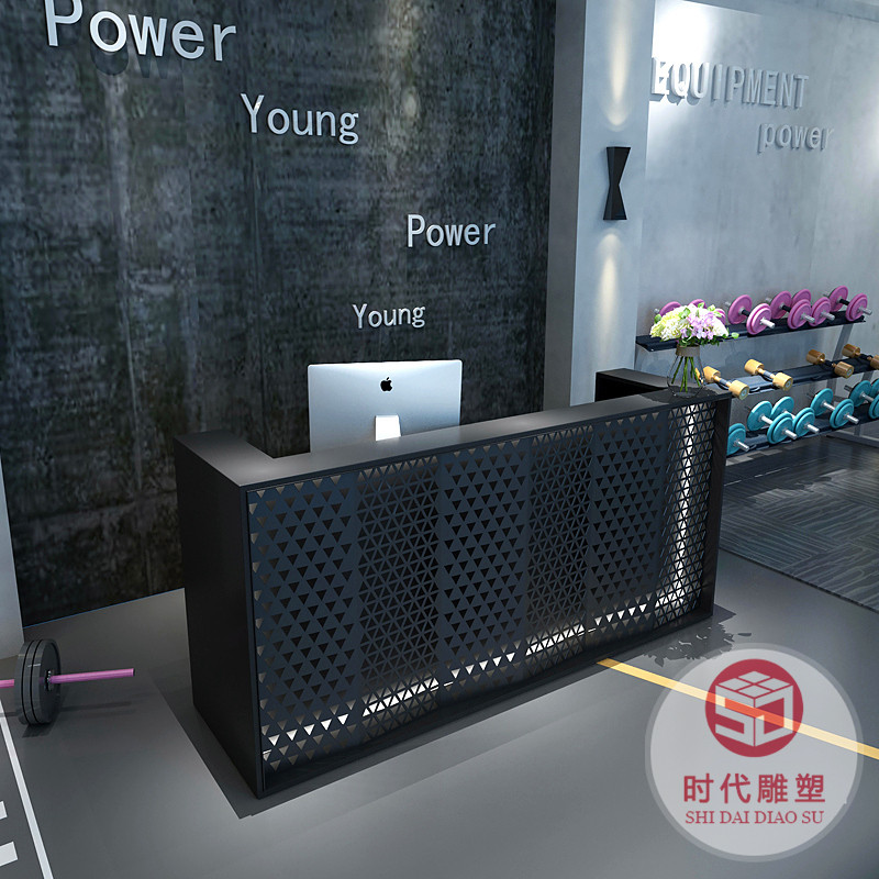 定制创意异形玻璃钢烤漆前台接待台公司大堂售楼部服务台酒店吧台