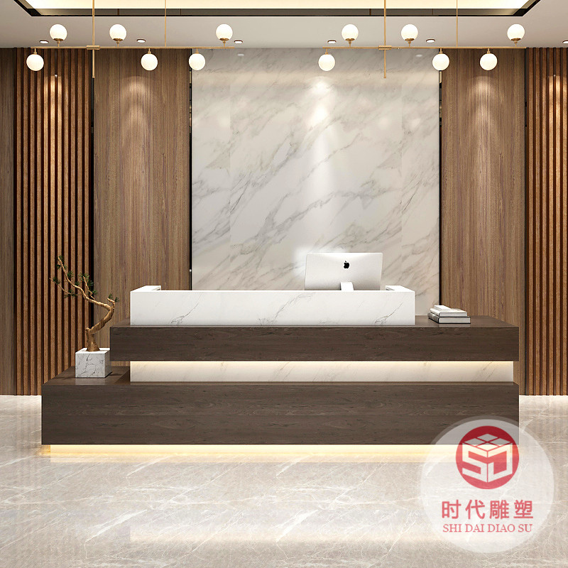 异形创意玻璃钢烤漆前台售楼部酒店接待前台酒吧吧台商场咨询台桌