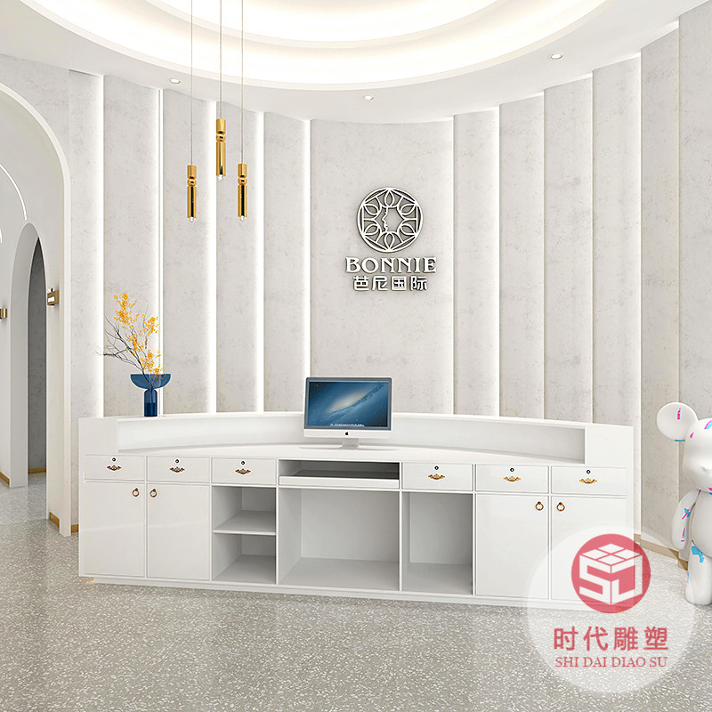 时尚大气前台接待台玻璃钢酒店前台美容院吧台售楼处沙盘千寻定制