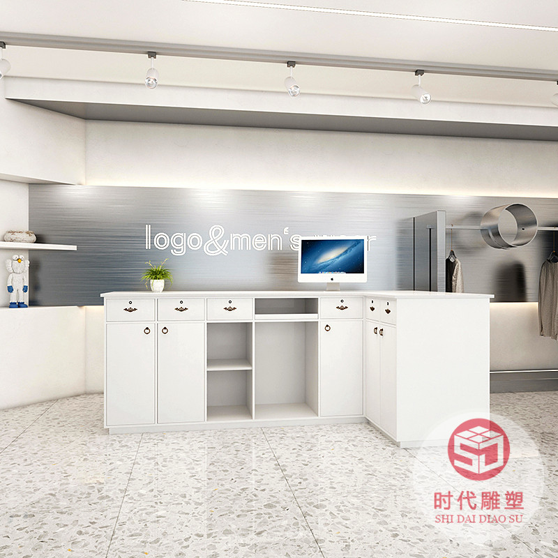 玻璃钢烤漆前台美容院弧形收银台公司酒店大堂接待售楼部吧台定制