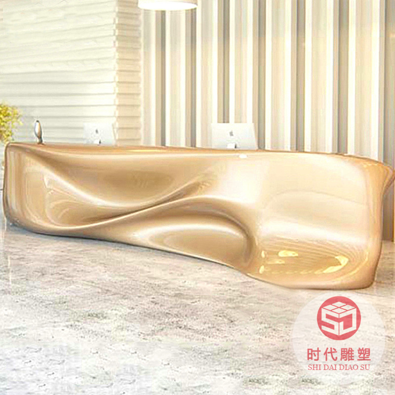 玻璃钢异形前台公司接待台售楼部美陈发光创意吧台酒店烤漆收银台