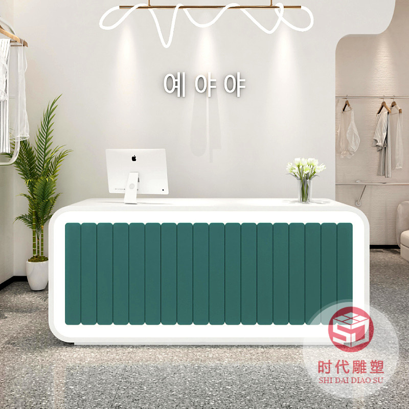 时尚前台饰品玻璃钢鸡蛋形接待台创意异形吧台收银台家具模型定制