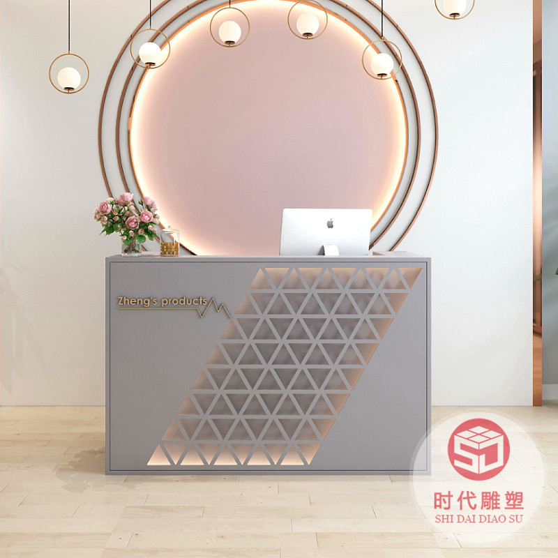 创意l异形玻璃钢烤漆前台U型接待台公司座椅椭圆形收银台吧台定制