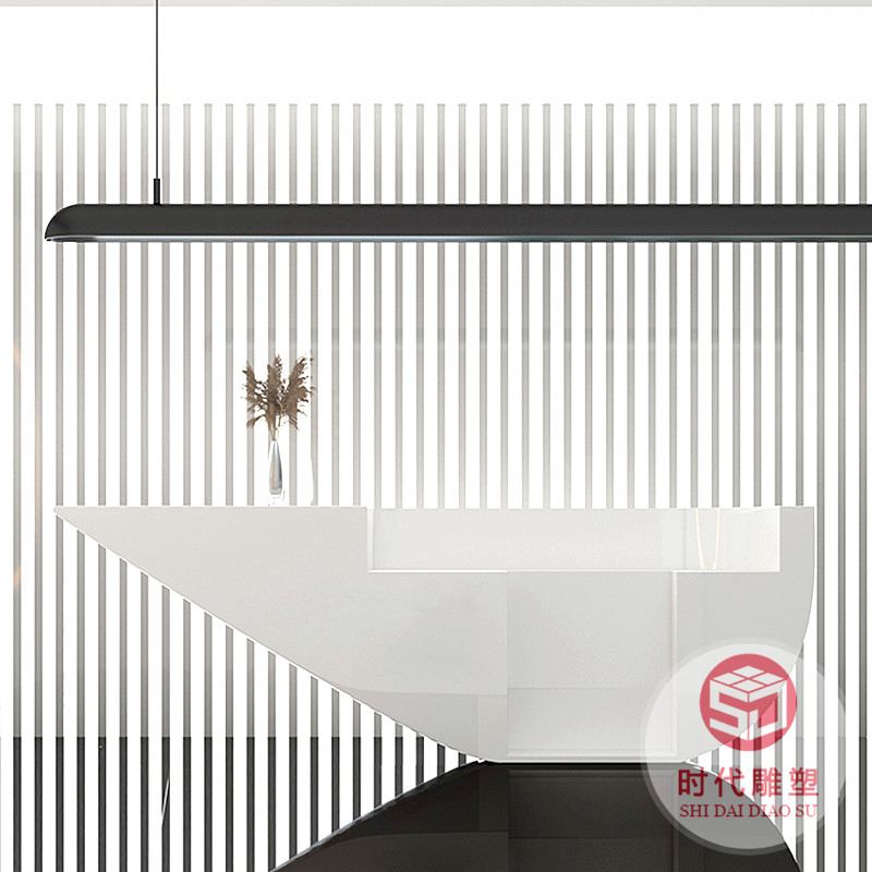 美容院烤漆吧台收银台酒店公司前台接待台玻璃钢现代简约轻奢柜台