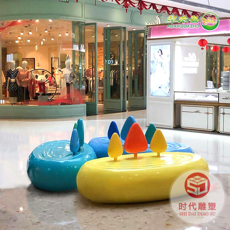 玻璃钢树池座椅户外花盆种植池拼接长坐凳广场异形花坛休闲椅定制